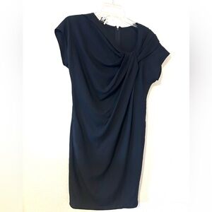Armani‎ Collezioni Draped Black Sheath Dress SZ 2